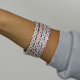 The Pavé Flower Bracelet (Ruby)