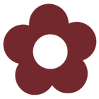 Red flower-shaped object on a white background