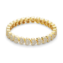 The Pave Heart Bracelet 18k gold-plated with stones, Bloom Jewelry