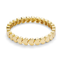 A gold-plated bracelet with heart-shaped links